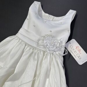 Good Girl Childrens White Pearl Formal Party Wedding Event Dress,‎ Good Girl 499